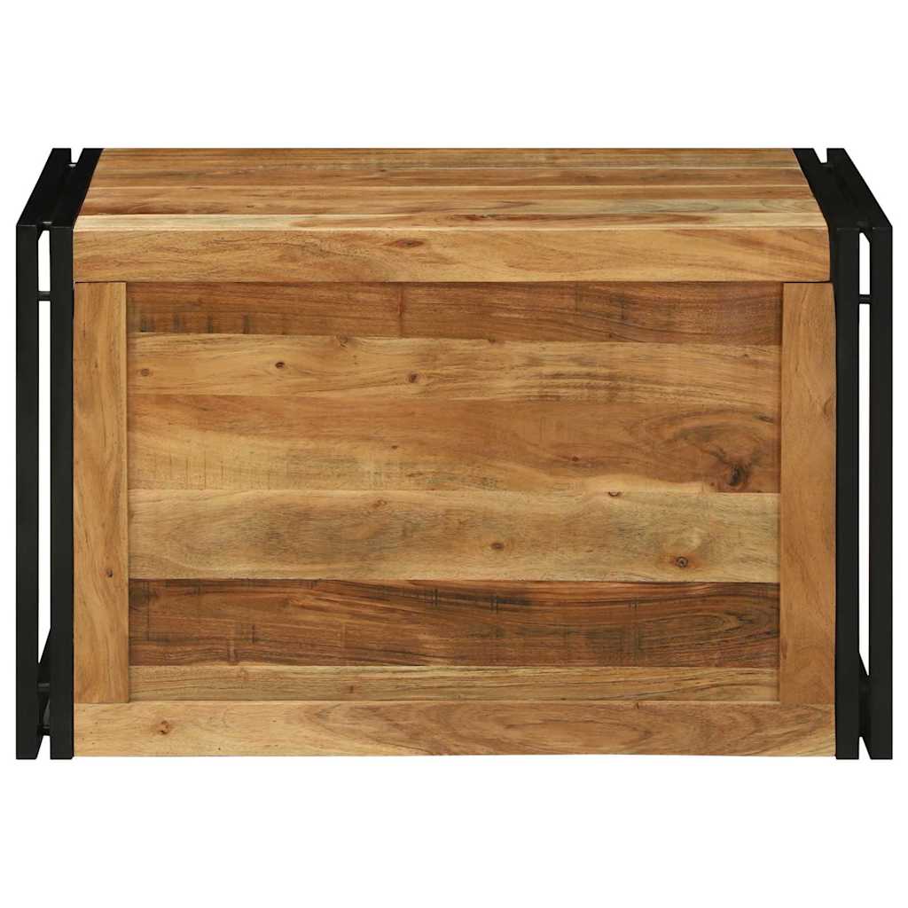 Aufbewahrungsbox Braun und Schwarz 80 x 50 x 50 cm Akazienholz