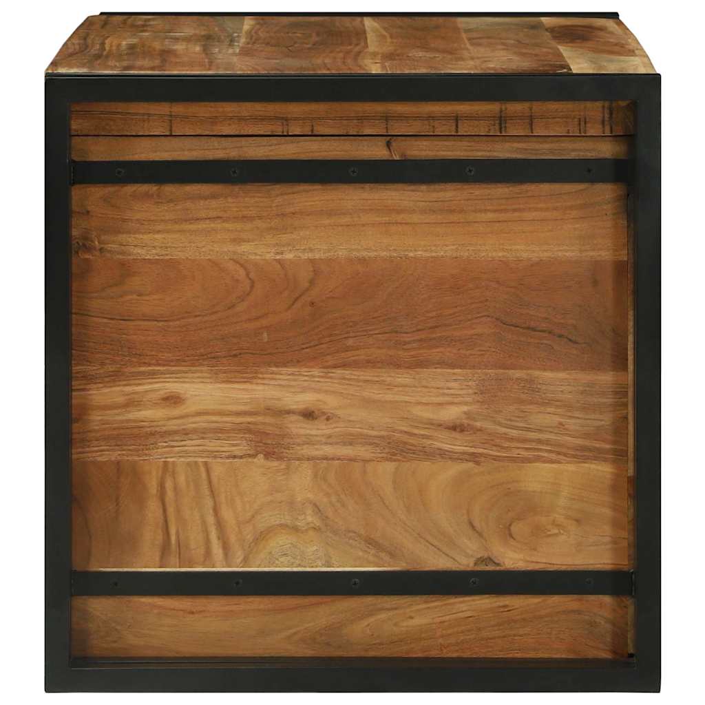 Aufbewahrungsbox Braun und Schwarz 80 x 50 x 50 cm Akazienholz