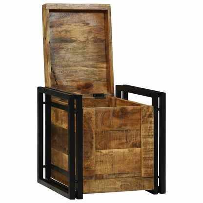 Aufbewahrungsbox 40 x 40 x 40 cm massives Mangoholz