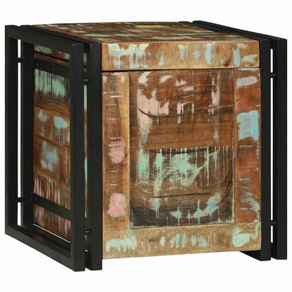 Aufbewahrungsbox mit Speicher 40 x 40 x 40 cm Massivholz Akazie