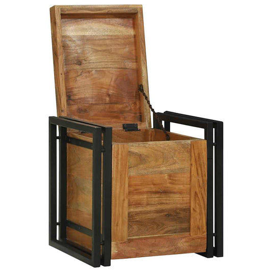 Aufbewahrungs-Truhen 40 x 40 x 40 cm Massivholz Akazie