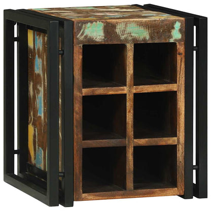 Weinregal Mehrfarbig 34,5 x 35 x 39 cm Massivholz Altholz