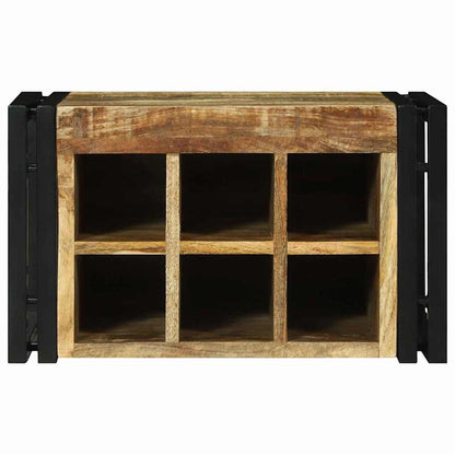 Weinregal Braun und Schwarz 46 x 35 x 27,5 cm Massivholz Mango