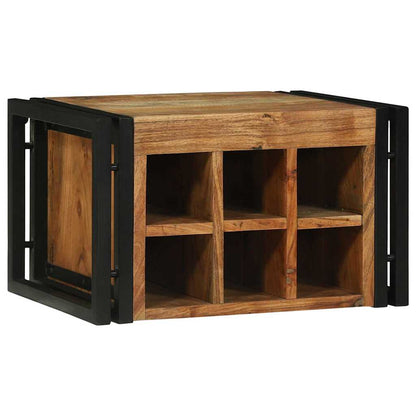 Weinregal Braun und Schwarz 46 x 35 x 27,5 cm Massivholz Akazie