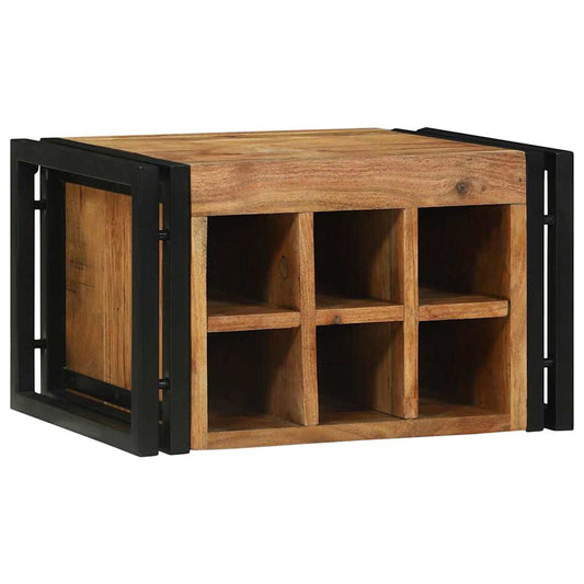 Weinregal Braun und Schwarz 46 x 35 x 27,5 cm Massivholz Akazie