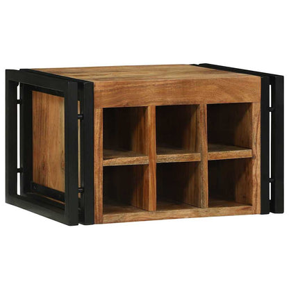 Weinregal Braun und Schwarz 46 x 35 x 27,5 cm Massivholz Akazie