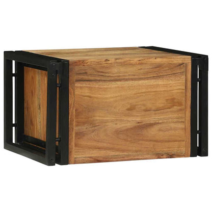 Weinregal Braun und Schwarz 46 x 35 x 27,5 cm Massivholz Akazie