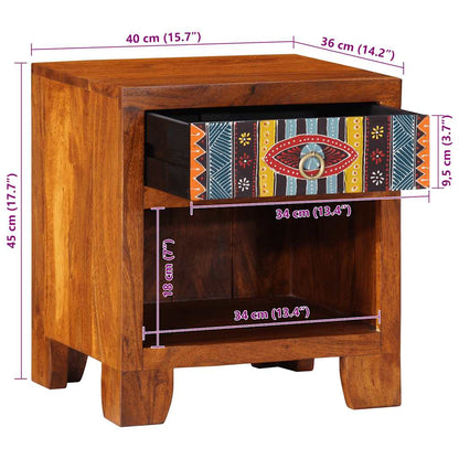 Nachttisch 2 Stk. 40x35x45 cm Massivholz Akazie