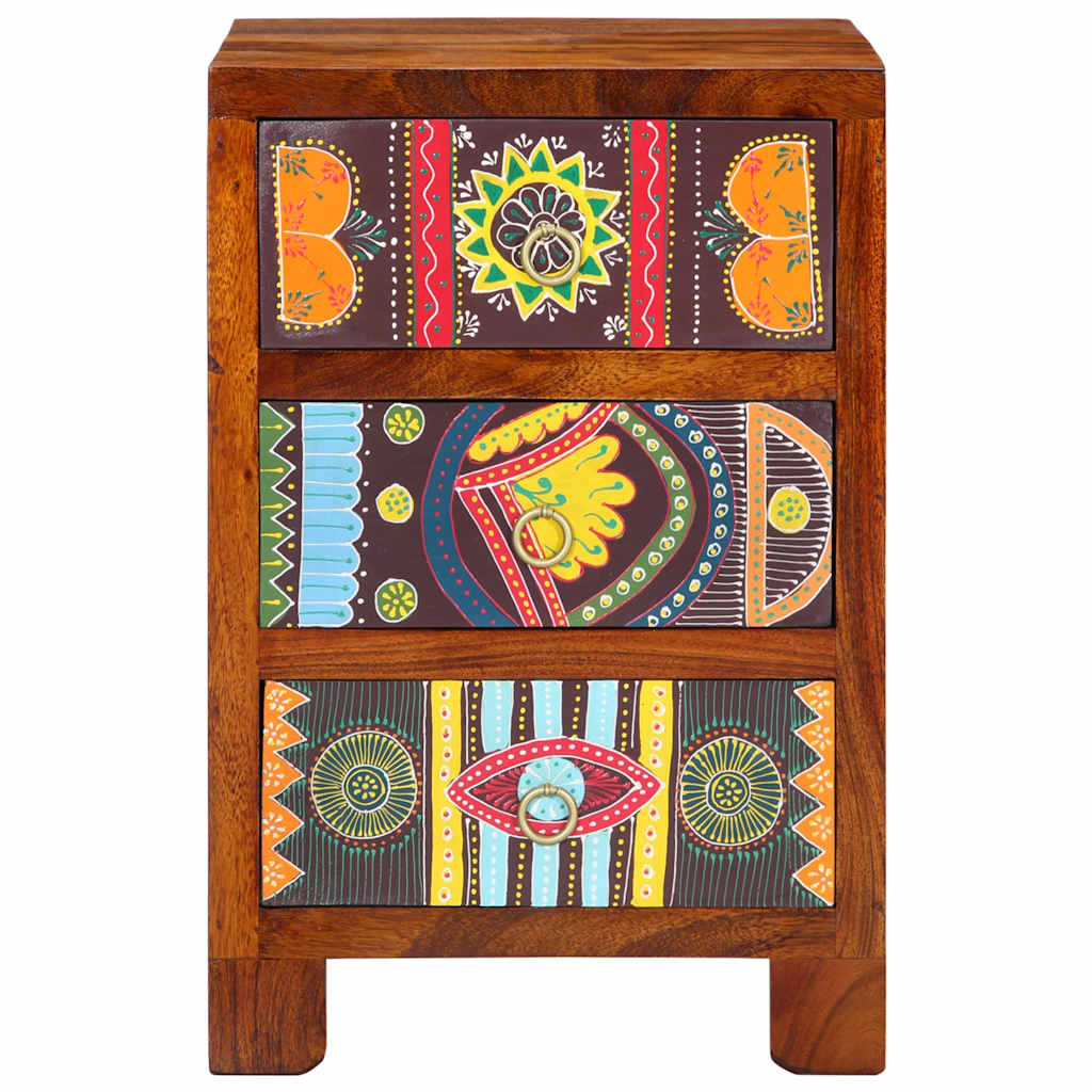 Nachttisch 40x40x60 cm Massivholz Akazie