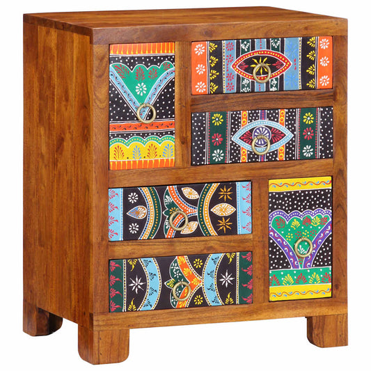 Sideboard Mehrfarbig 50x35x60 cm Massivholz Akazie