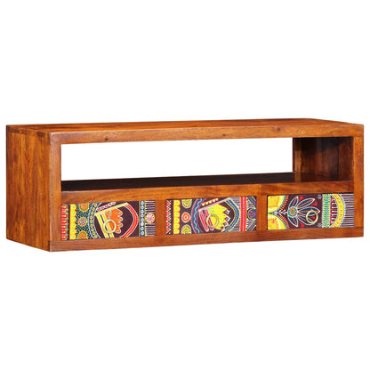 TV-vægskab Flerfarvet 90x30x30 cm Massivt træ Akacie