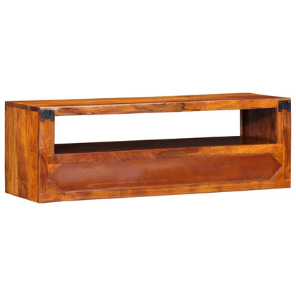TV-vægskab Flerfarvet 90x30x30 cm Massivt træ Akacie