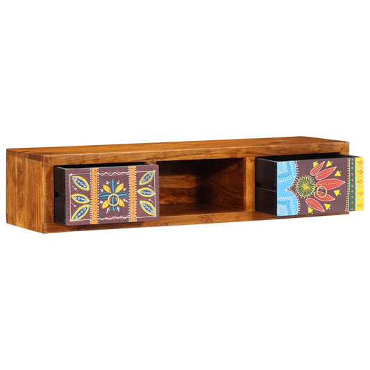 TV-vægskab Flerfarvet 100x30x22 cm Massivt akacietræ