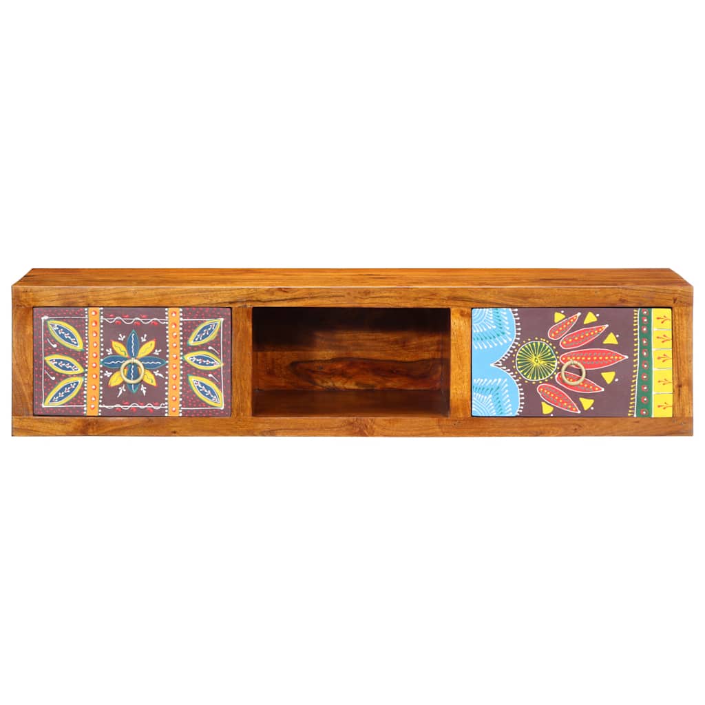 TV-vægskab Flerfarvet 100x30x22 cm Massivt akacietræ