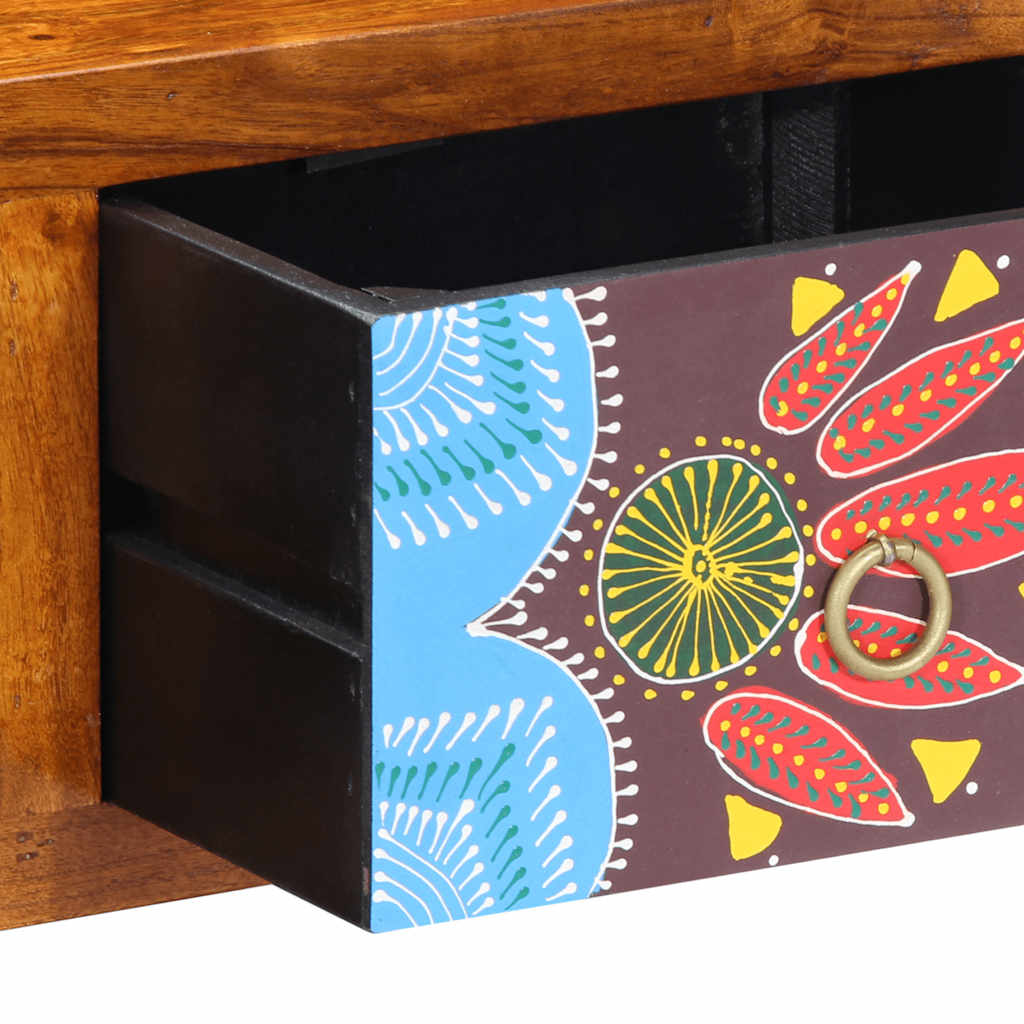 TV-vægskab Flerfarvet 100x30x22 cm Massivt akacietræ