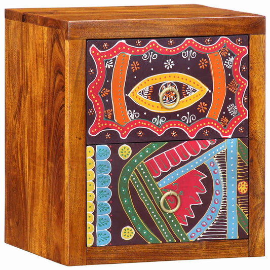 Nachttisch Wandmontiert Braun 35 x 30 x 40 cm Akazie Massivholz