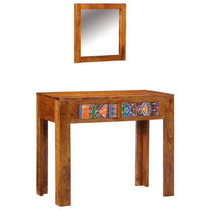 Schminktisch Braun 90 x 45 x 75 cm Massivholz Akazie