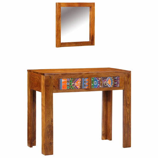 Schminktisch Braun 90 x 45 x 75 cm Massivholz Akazie