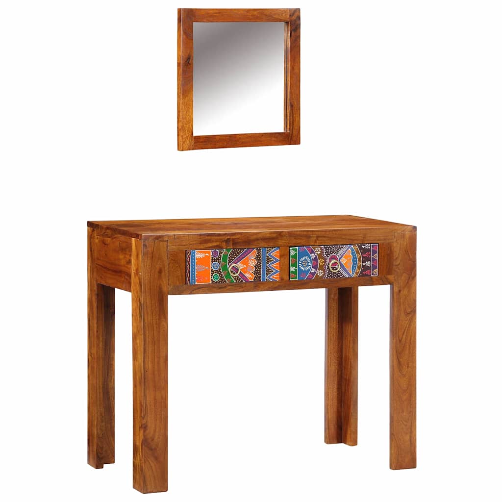Schminktisch Braun 90 x 45 x 75 cm Massivholz Akazie