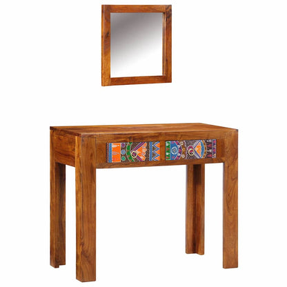 Schminktisch Braun 90 x 45 x 75 cm Massivholz Akazie