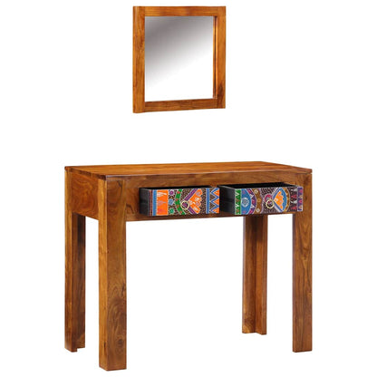 Schminktisch Braun 90 x 45 x 75 cm Massivholz Akazie