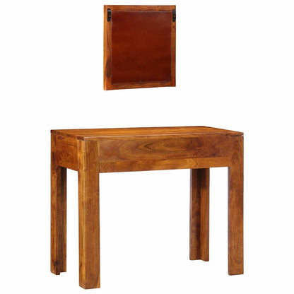 Schminktisch Braun 90 x 45 x 75 cm Massivholz Akazie