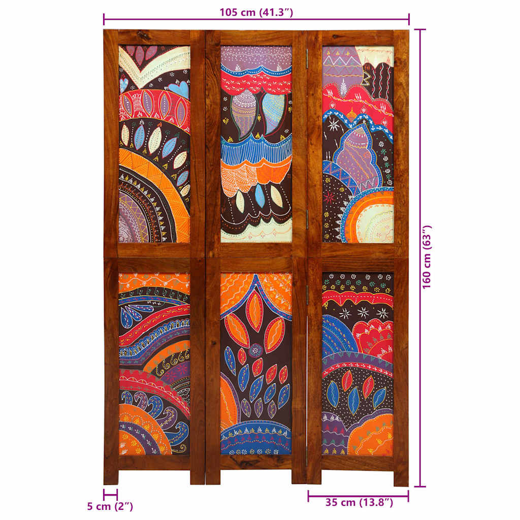 Raumteiler Braun 105 x 160 cm Akazie Massivholz