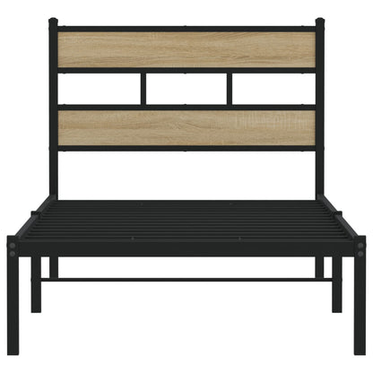 Metallbett ohne Matratze Sonoma-Eiche 80x200 cm