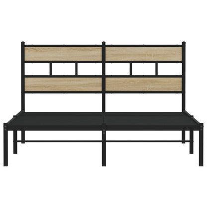 Metallbett ohne Matratze Sonoma-Eiche 140x190 cm