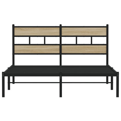 Metallbett ohne Matratze Sonoma-Eiche 150x200 cm