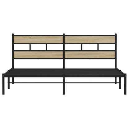 Metallbett ohne Matratze Sonoma-Eiche 183x213 cm