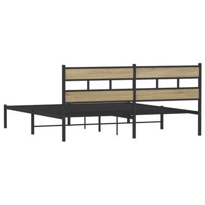 Metallbett ohne Matratze Sonoma-Eiche 183x213 cm