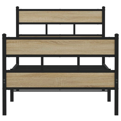 Metallbett ohne Matratze Sonoma-Eiche 80x200 cm