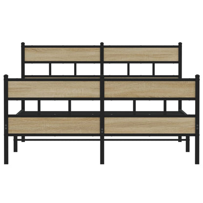 Metallbett ohne Matratze Sonoma-Eiche 140x190 cm