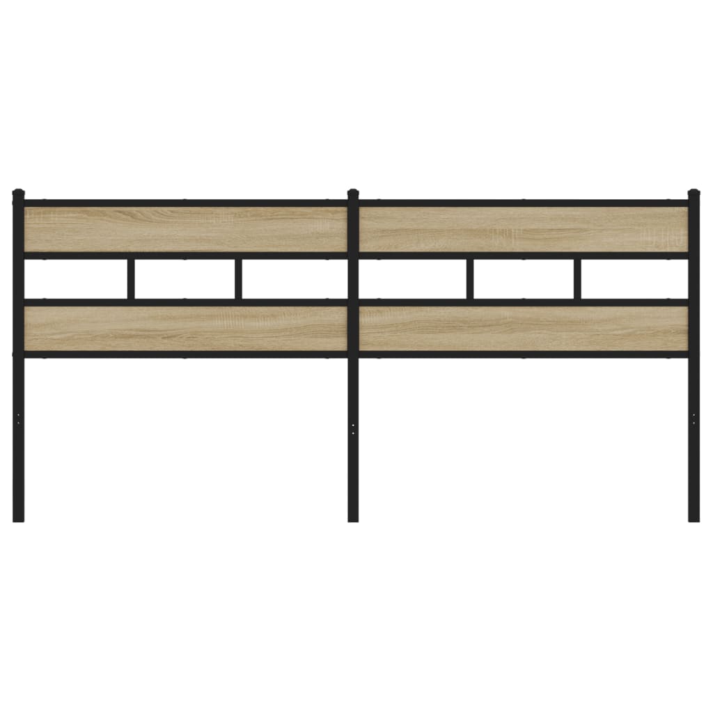 Kopfteil Sonoma-Eiche 200 cm Eisen und Holzwerkstoff