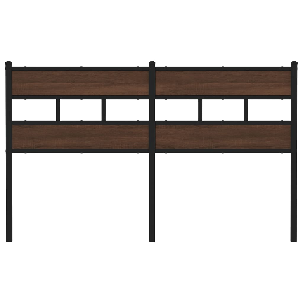 Kopfteil Braun Eichen-Optik 150 cm Stahl und Holzwerkstoff