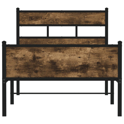 Bettgestell ohne Matratze Räuchereiche 80x200 cm Holzwerkstoff