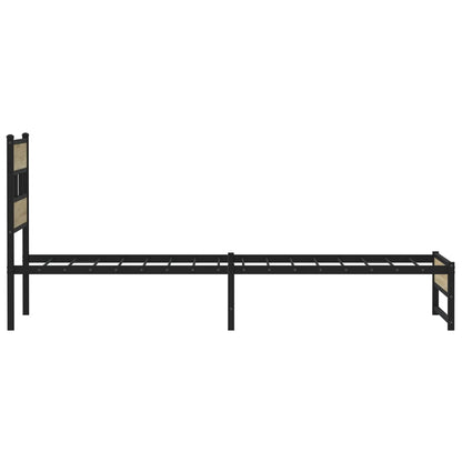 Metallbett ohne Matratze Sonoma-Eiche 75x190 cm
