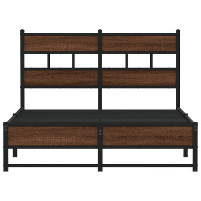Metallbett ohne Matratze Eichen-Optik 120x190 cm