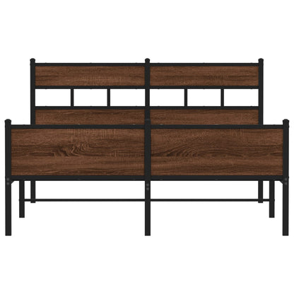 Bettgestell ohne Matratze Braun Eiche 140x190 cm Holzwerkstoff