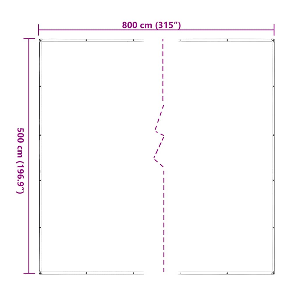 Transparente Plane mit Ösen 5x8 m Polyethylen