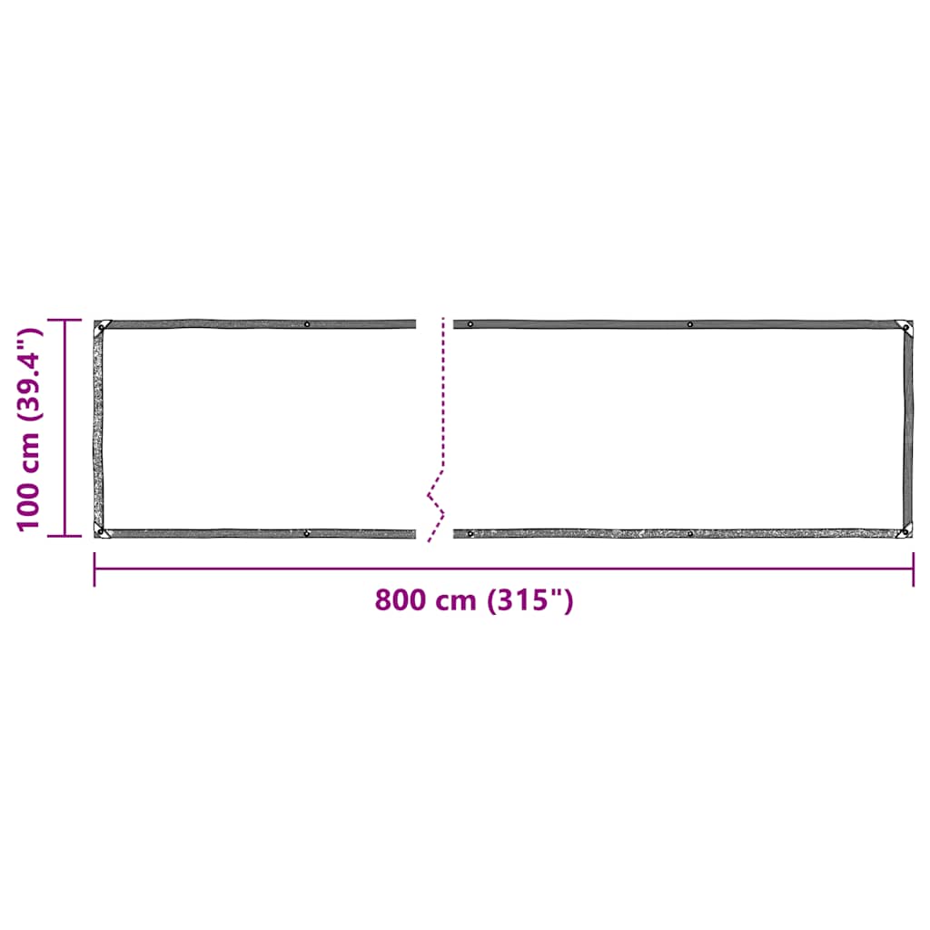 Transparente Plane mit Ösen 1x8 m Polyethylen