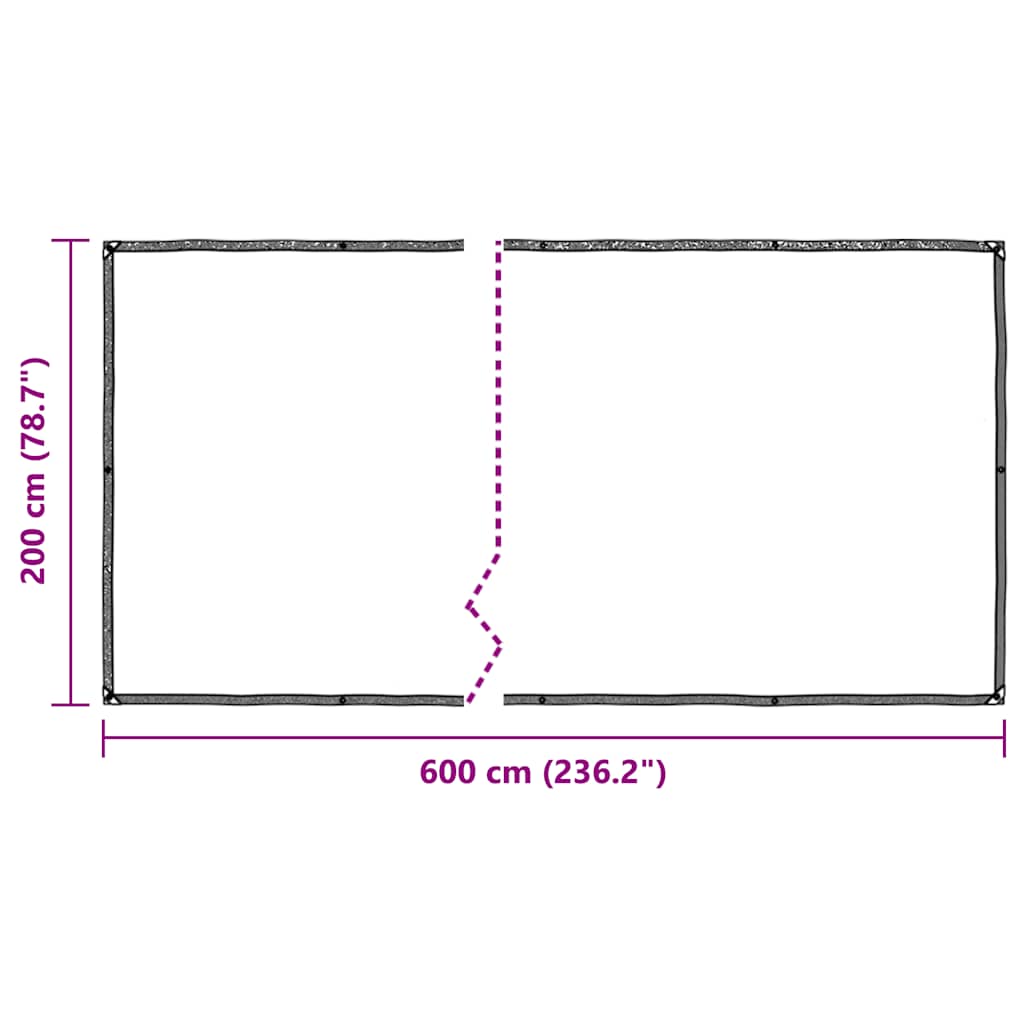 Transparente Plane mit Ösen 2x6 m Polyethylen