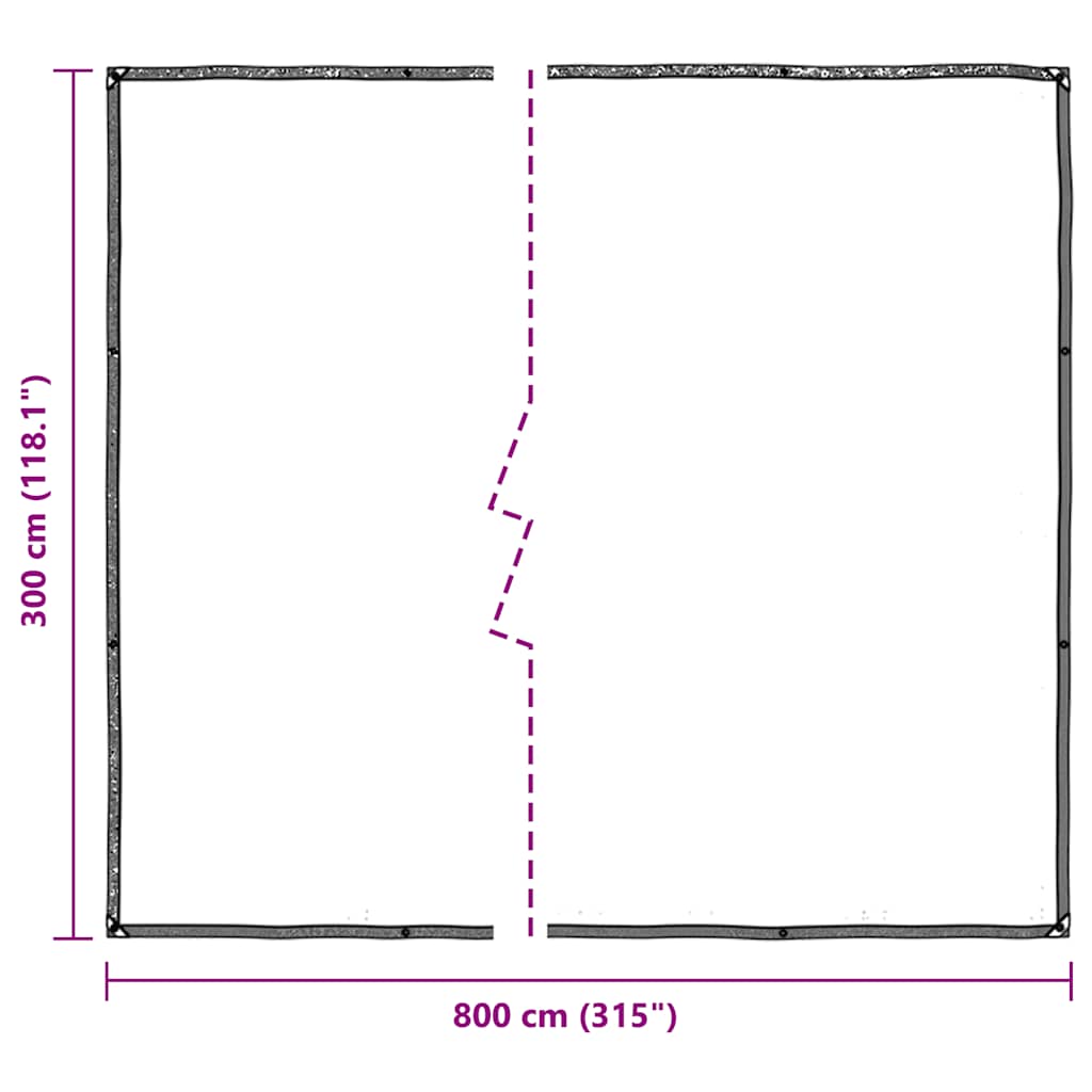 Transparente Plane mit Ösen 3x8 m Polyethylen