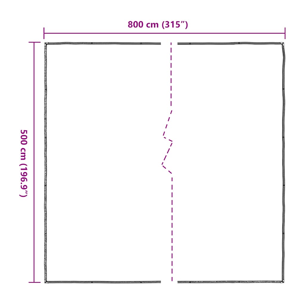 Transparente Plane mit Ösen 5x8 m Polyethylen