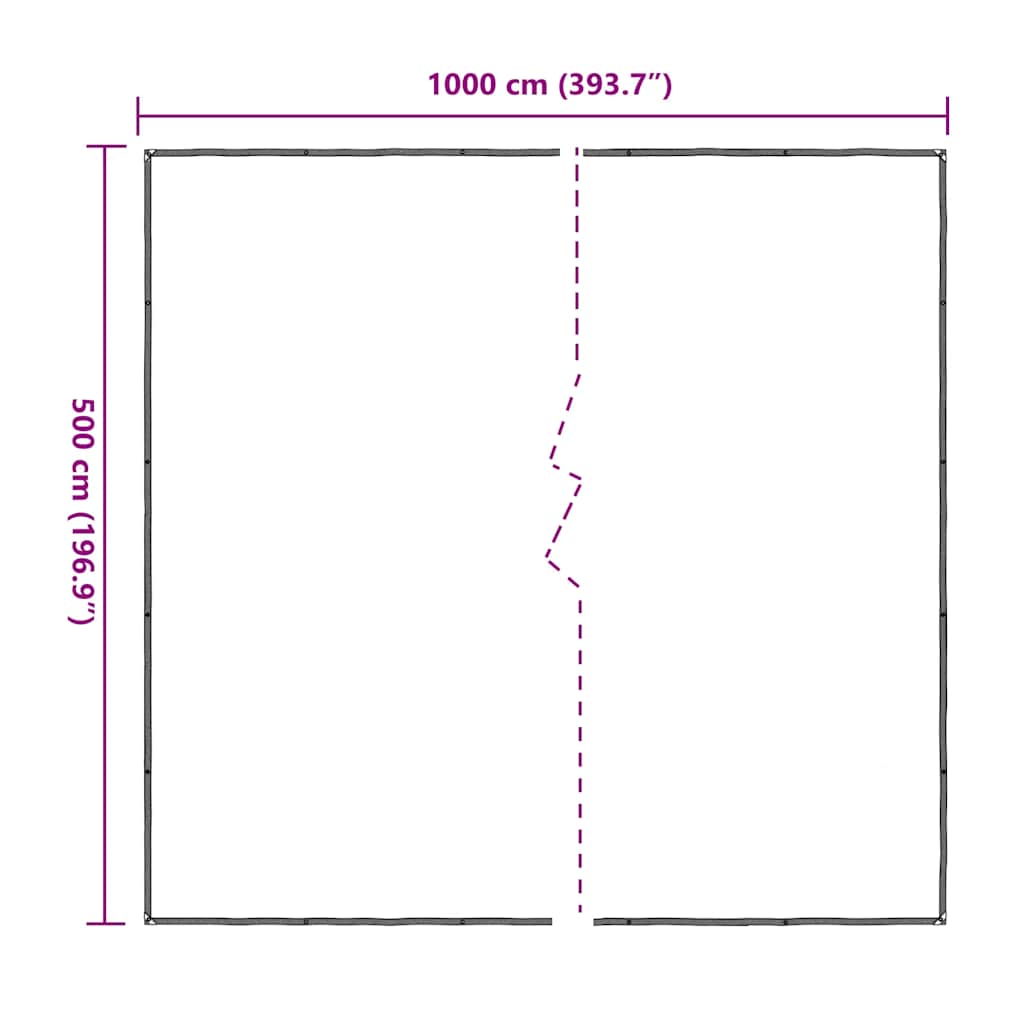 Transparente Plane mit Ösen 5x10 m Polyethylen