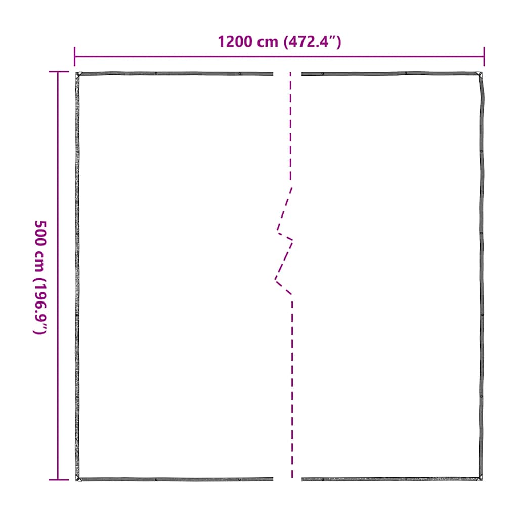 Transparente Plane mit Ösen 5x12 m Polyethylen