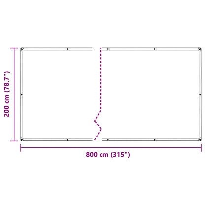 Transparente Plane mit Ösen 2x8 m PVC