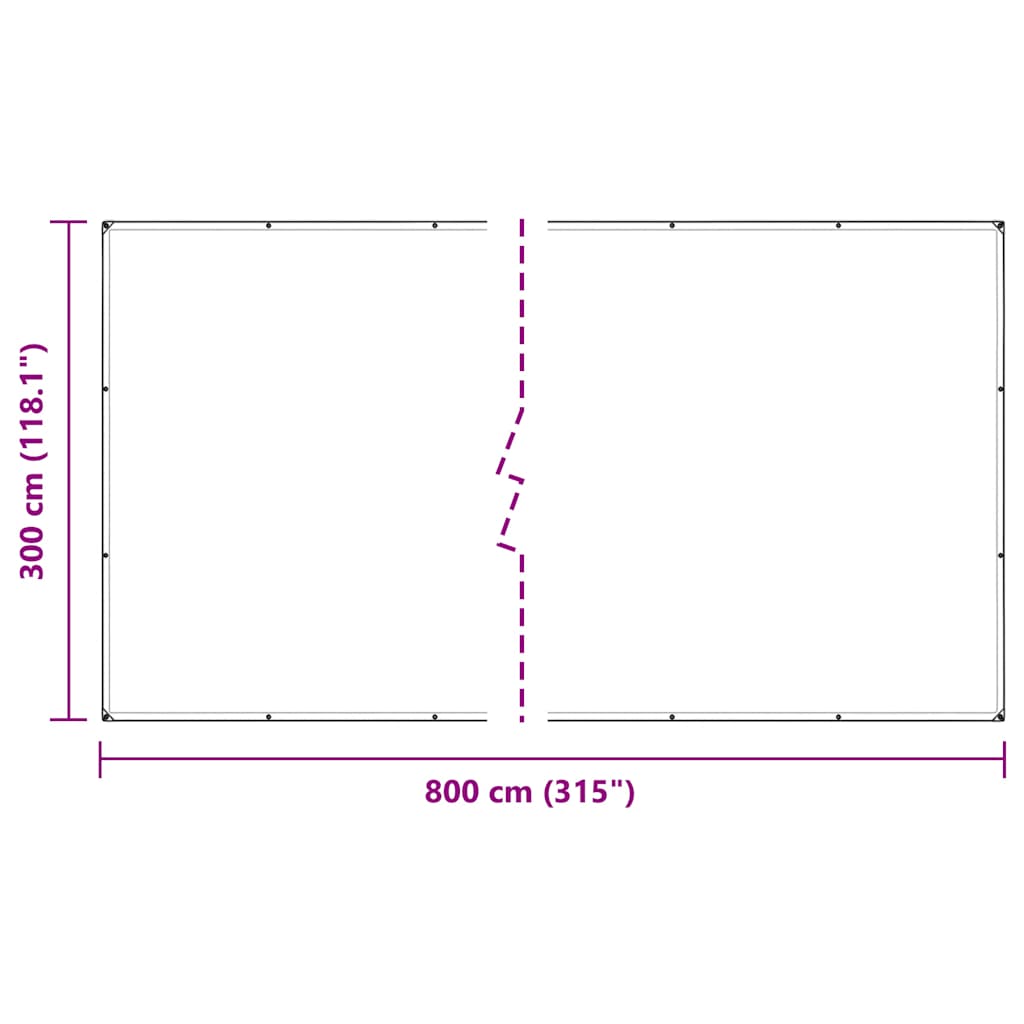 Transparente Plane mit Ösen 3x8 m PVC