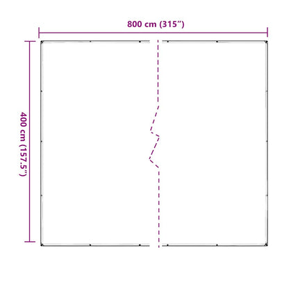 Transparente Plane mit Ösen 4x8 m PVC
